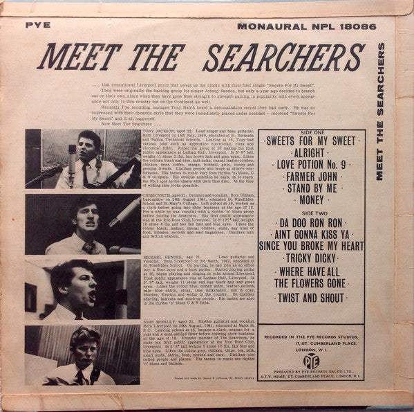The Searchers : Meet The Searchers (LP, Album, Mono)