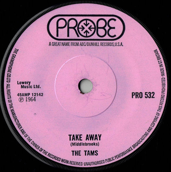 The Tams : Hey Girl Don't Bother Me (7", RE, Sol)