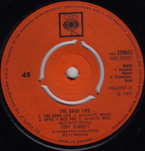 Tony Bennett : The Good Life (7", EP)