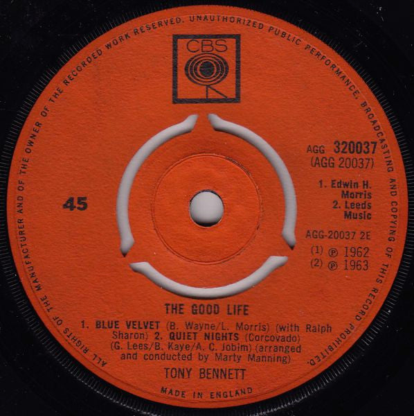 Tony Bennett : The Good Life (7", EP)