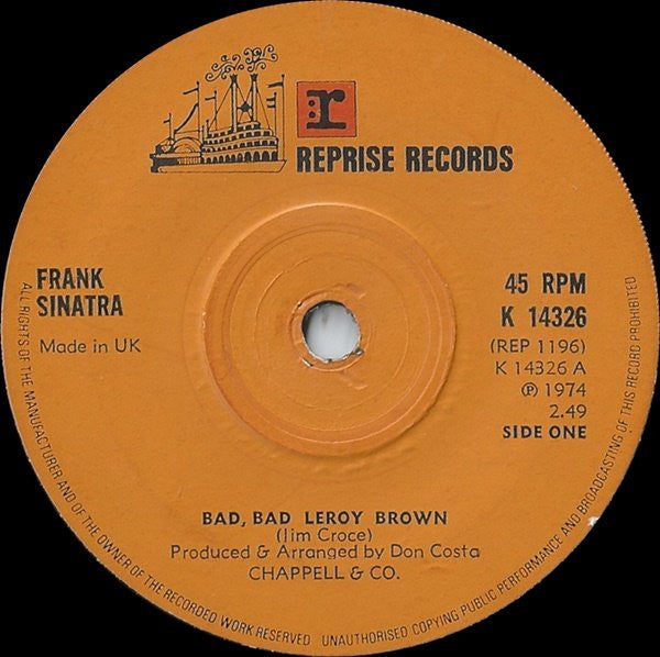 Frank Sinatra : Bad, Bad Leroy Brown (7")