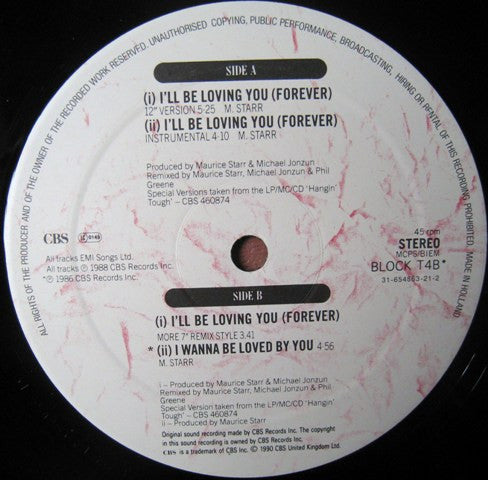 New Kids On The Block : I'll Be Loving You (Forever) (12", Maxi)