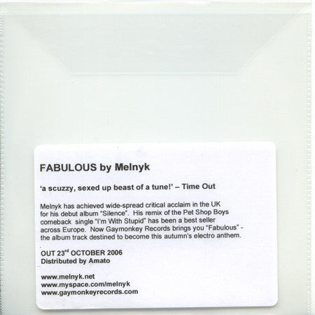 Melnyk with Sara Berg : Fabulous (CD, Maxi)