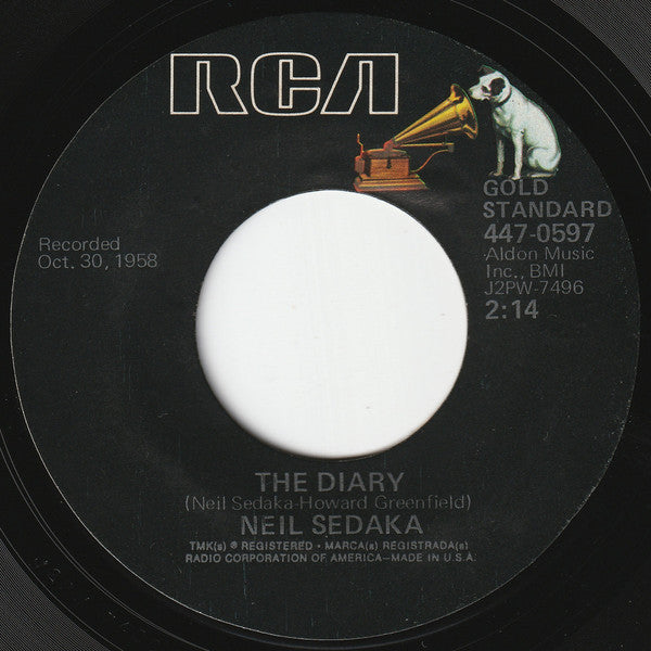 Neil Sedaka : The Diary / Happy Birthday, Sweet Sixteen (7", RE)