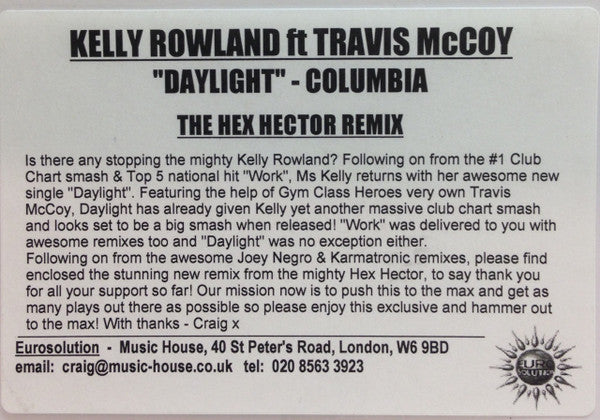 Kelly Rowland : Daylight (CDr, Single, Promo)