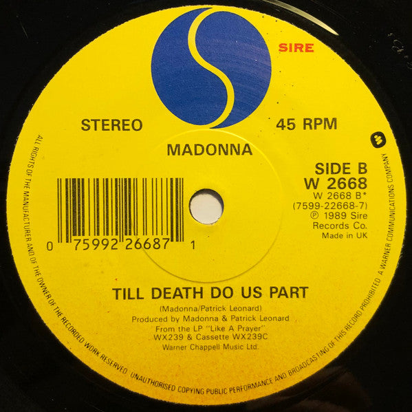 Madonna : Dear Jessie (7", Single, Orl)