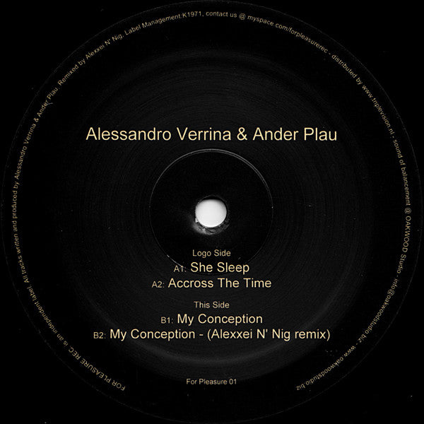 Alessandro Verrina & Anderplau : She Sleep EP (12", EP)