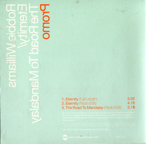 Robbie Williams : Eternity / The Road To Mandalay (CD, Single, Promo)