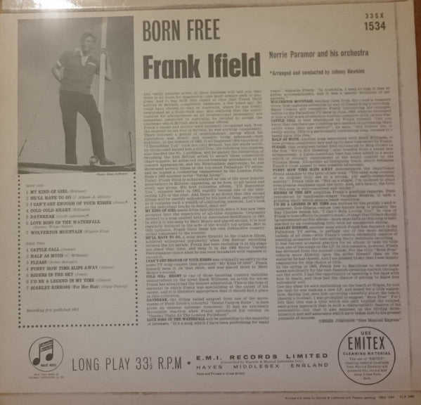 Frank Ifield : Born Free (LP, Mono)
