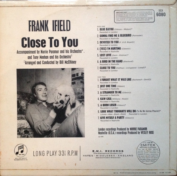 Frank Ifield : Close To You (LP, Album, Mono)