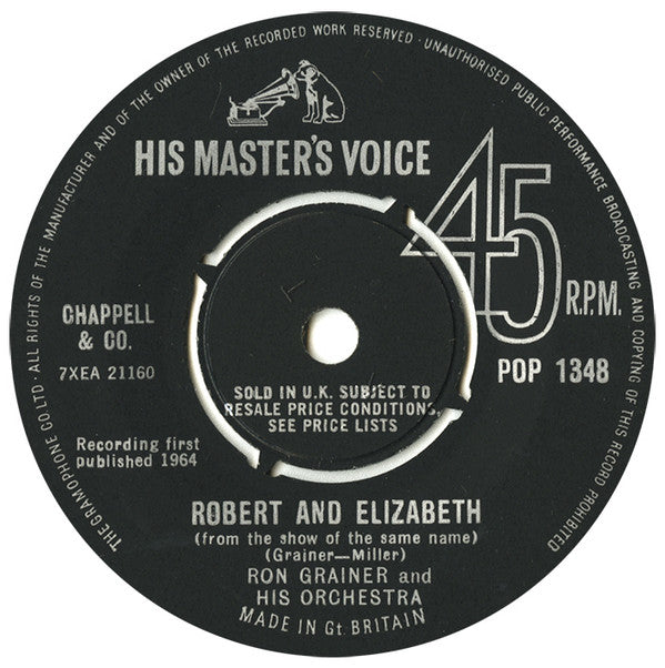 The Ron Grainer Orchestra : Robert  And Elizabeth (7")