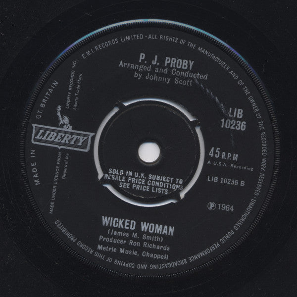 P.J. Proby : To Make A Big Man Cry (7", Single)