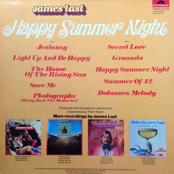 James Last, Orchester James Last And James Last Und Chor : Happy Summer Night (LP, Album)