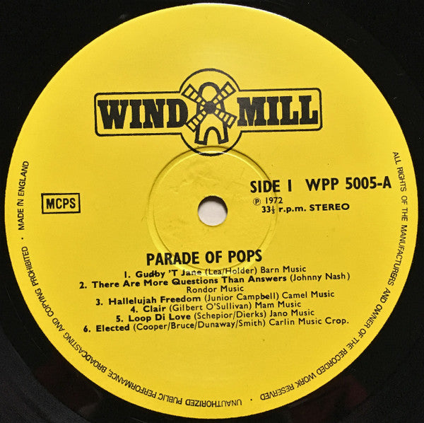 Unknown Artist : Solid Gold Parade Of Pops (LP, Album)