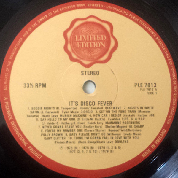 Various : It's Disco Fever (LP, Comp, Ltd)