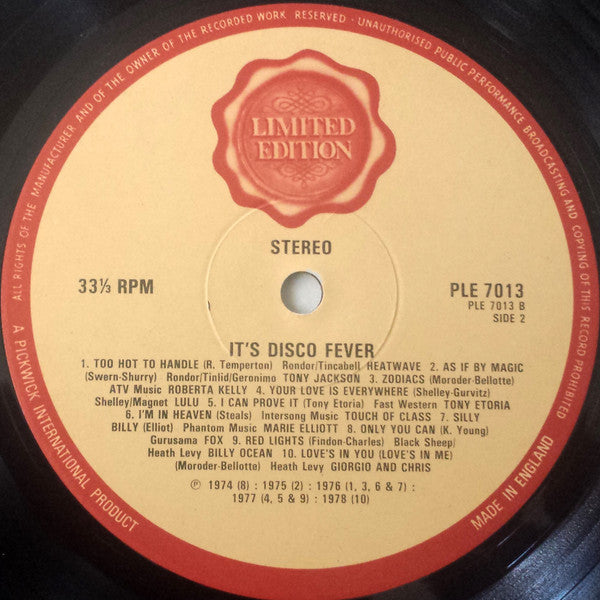 Various : It's Disco Fever (LP, Comp, Ltd)