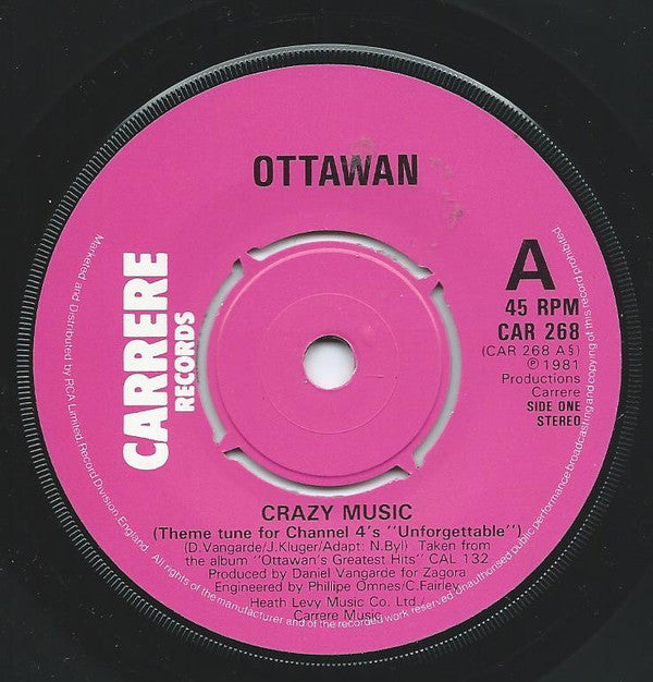 Ottawan : Crazy Music (7", Single)