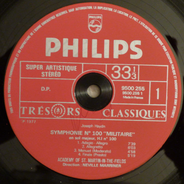 Joseph Haydn - The Academy Of St. Martin-in-the-Fields, Sir Neville Marriner : Symphonies N° 100 "Militaire" - N° 103 "Roulement De Timbales" (LP)