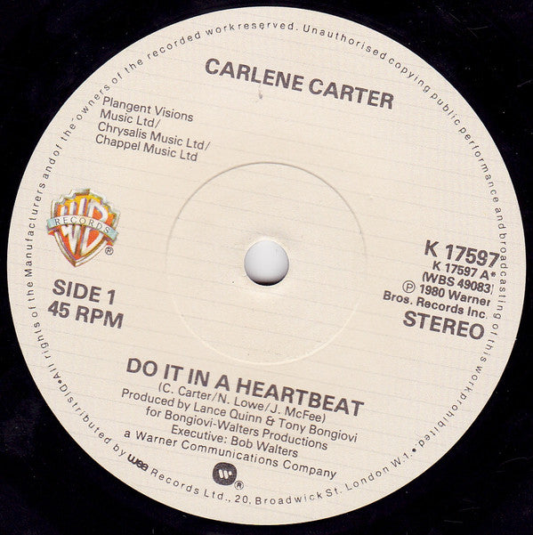 Carlene Carter : Do It In A Heartbeat (7", Single)