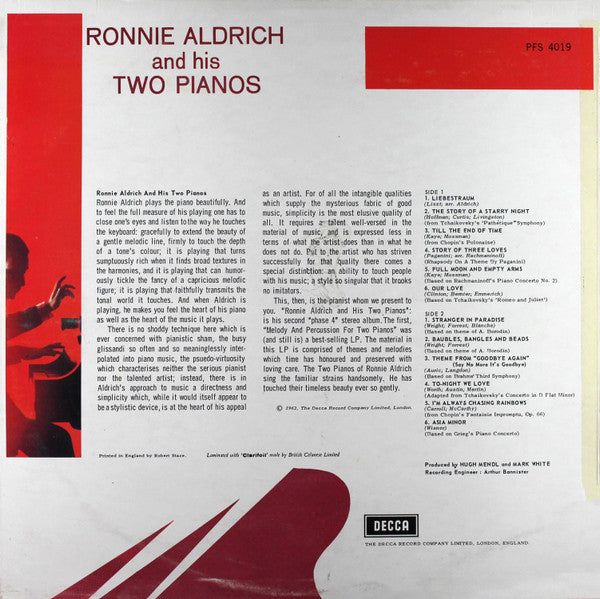 Ronnie Aldrich : Ronnie Aldrich And His Two Pianos (LP)