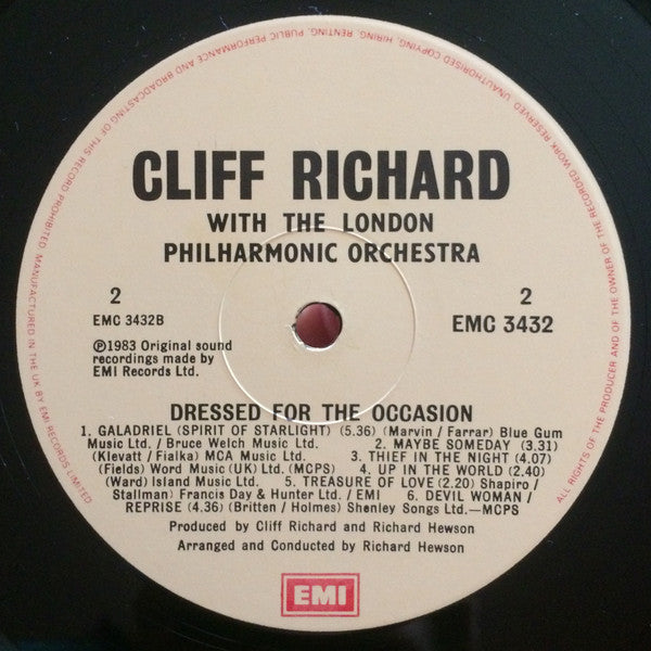 Cliff Richard With The London Philharmonic Orchestra* : Dressed For The Occasion (LP, Album)
