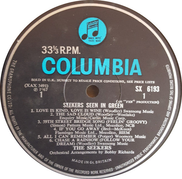 The Seekers : Seekers Seen In Green (LP, Mono, Gat)