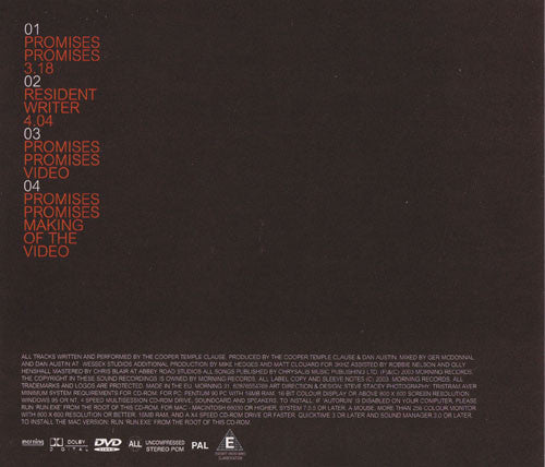 The Cooper Temple Clause : Promises Promises (DVD-V, Single, PAL)