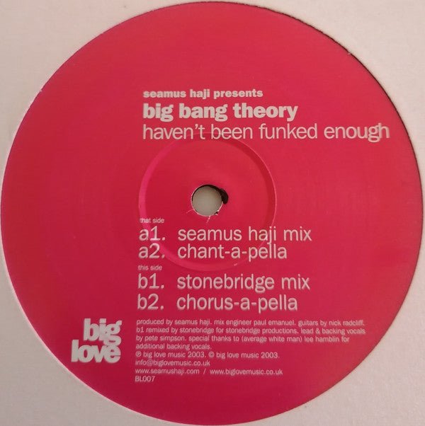 Big Bang Theory : Haven't Been Funked Enough (12")