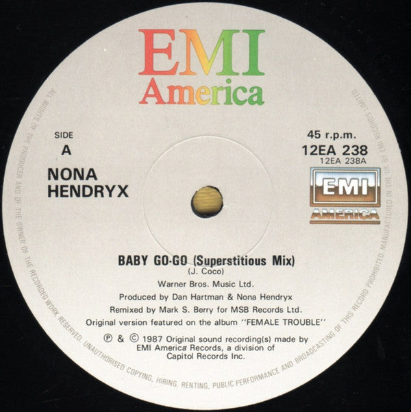 Nona Hendryx : Baby Go-Go (Superstitious Mix) (12", Single)