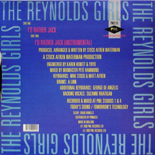The Reynolds Girls : I'd Rather Jack (12")