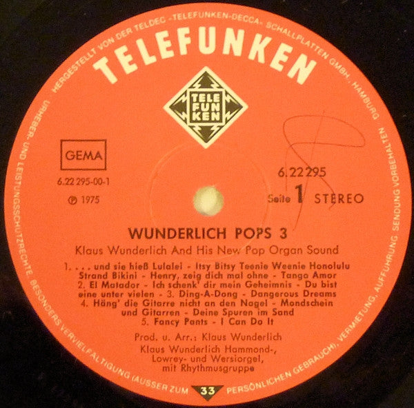 Klaus Wunderlich : Wunderlich Pops 3 (LP, Album, RE)