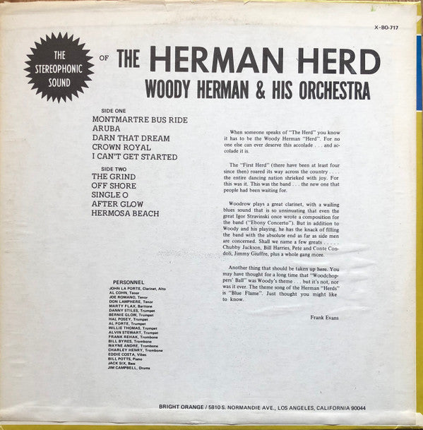 Woody Herman And His Orchestra : The Stereophonic Sound Of The Herman Herd (LP, Album)