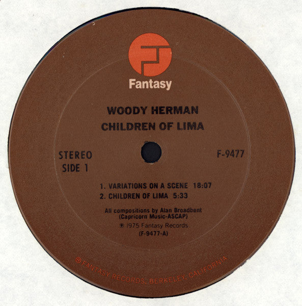 Woody Herman And The Thundering Herd With Houston Symphony Orchestra : Children Of Lima (LP, Album, Pit)