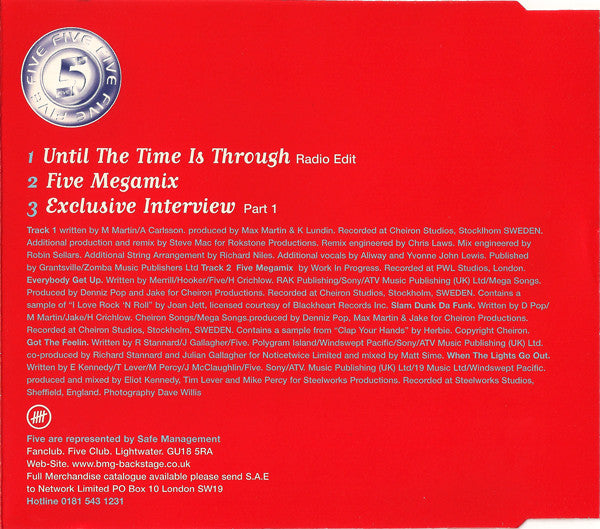 Five : Until The Time Is Through (CD, Single, CD1)