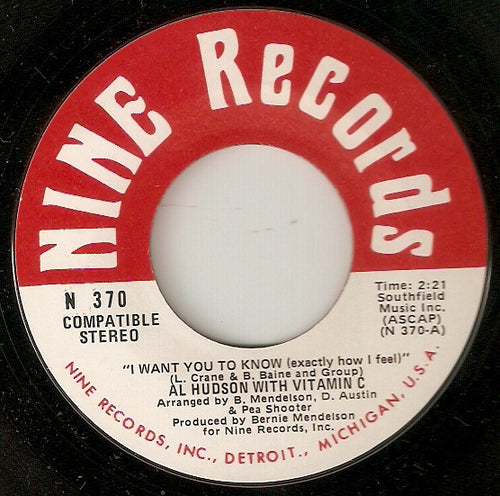 Al Hudson With Vitamin C (11) : I Want You To Know (Exactly How I Feel) / Don't Bug My Telephone (7")