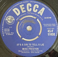 Mike Preston : It's A Sin To Tell A Lie (7")