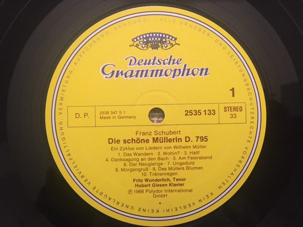 Franz Schubert, Fritz Wunderlich, Hubert Giesen : Die Schöne Müllerin (LP, RE)