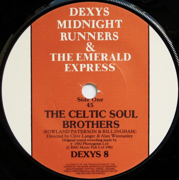 Dexys Midnight Runners & The Emerald Express : The Celtic Soul Brothers (7", Single, Pap)