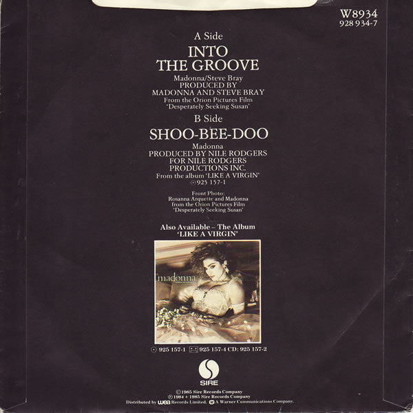 Madonna : Into The Groove (7", Single, Pap)