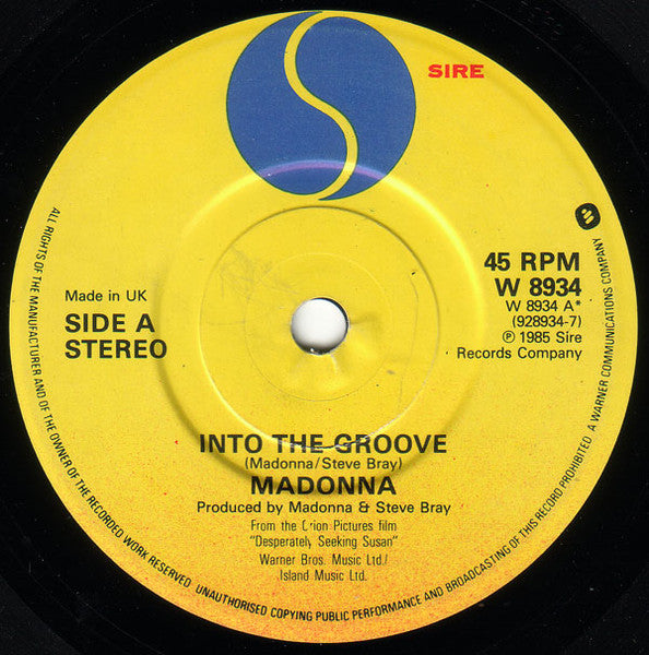 Madonna : Into The Groove (7", Single, Pap)