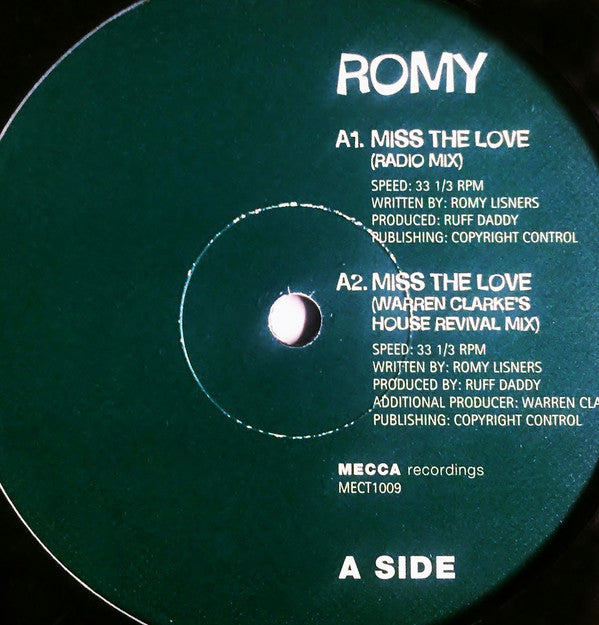 Romy Lisners : Miss The Love (12")