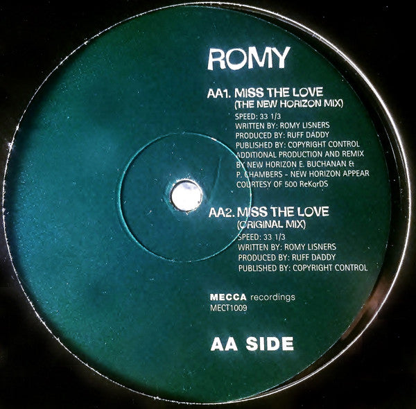 Romy Lisners : Miss The Love (12")