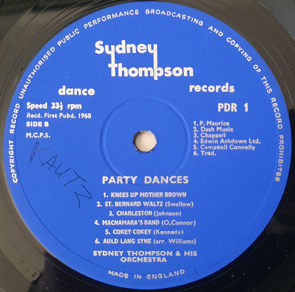Sydney Thompson And His Orchestra : Party Dances (LP)