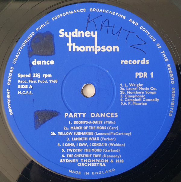 Sydney Thompson And His Orchestra : Party Dances (LP)