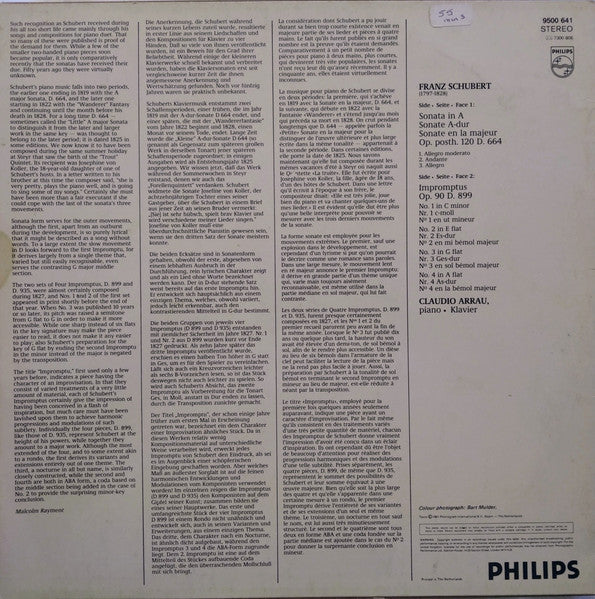 Schubert*, Claudio Arrau : Impromptus Op.90 - Piano Sonata In A / Klaviersonate A-Dur Op.120 (LP)