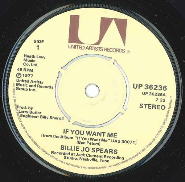 Billie Jo Spears : If You Want Me (7", Single)