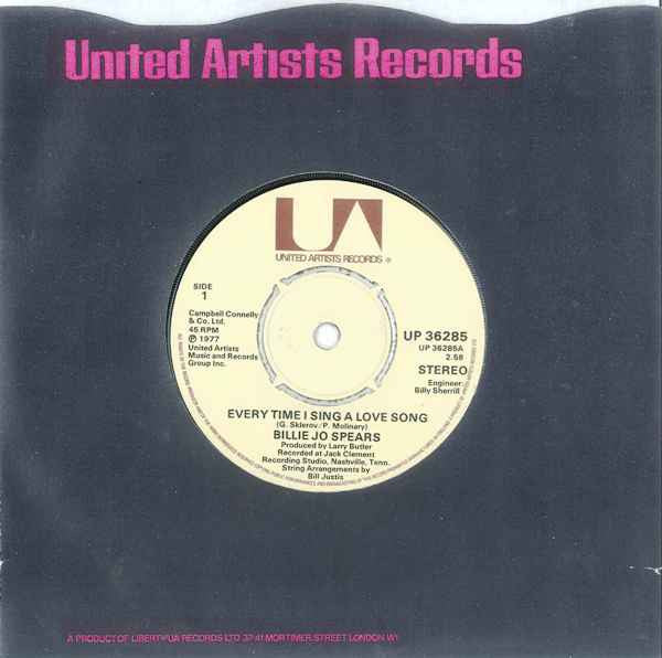Billie Jo Spears : Every Time I Sing A Love Song (7")
