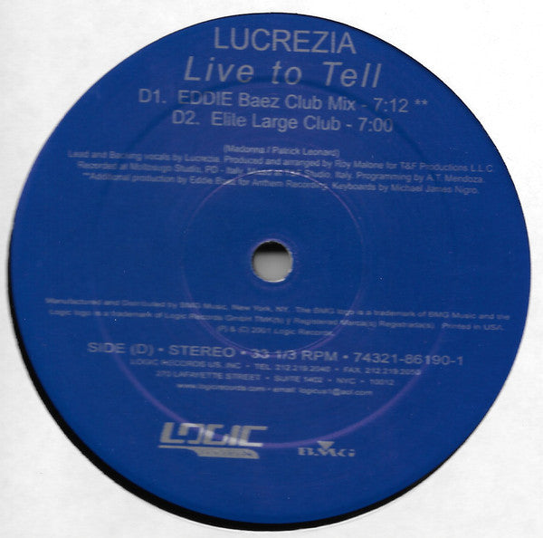 Lucrezia : Live To Tell (David Morales / Eddie Baez Remixes) (2x12")