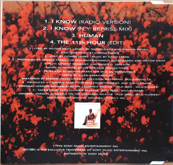 Dionne Farris : I Know (CD, Single)