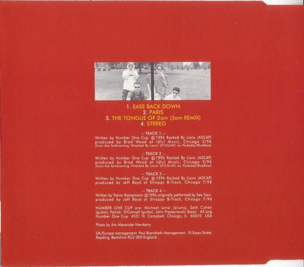 Number One Cup : Ease Back Down / Paris (CD, Single)